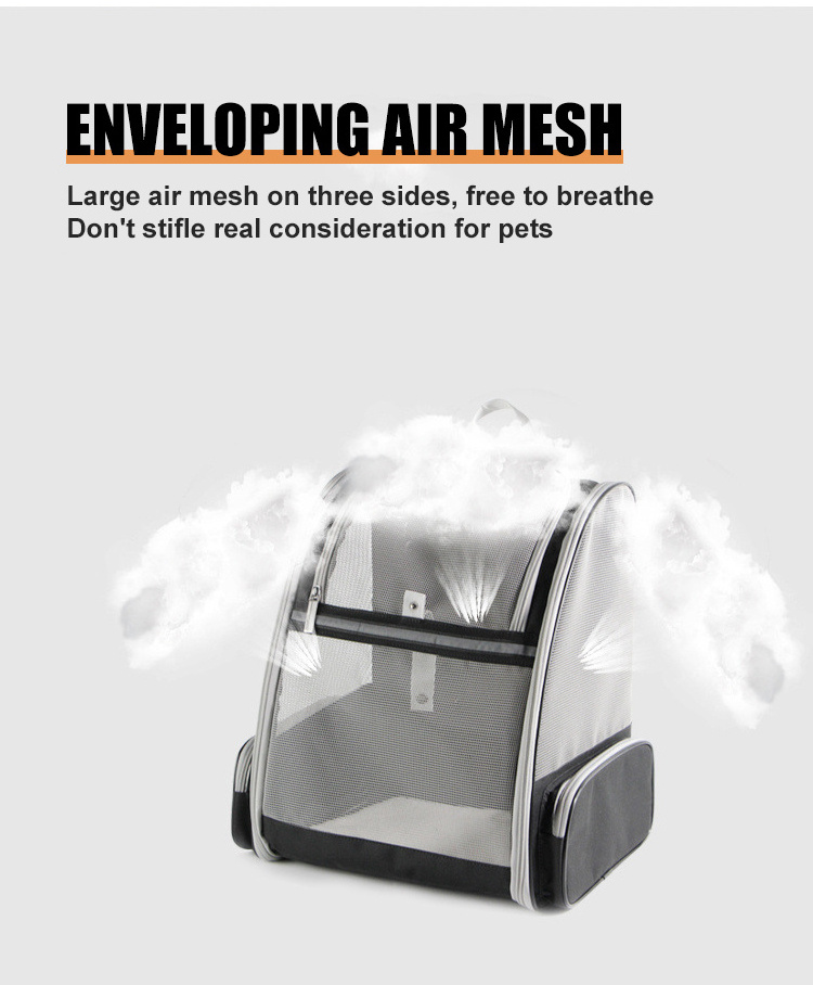 Fully Ventilated Mesh Pet Carrier Backpack Polyester Nylon Solid Pattern Airline Approved Dogs Cats Puppies Portable