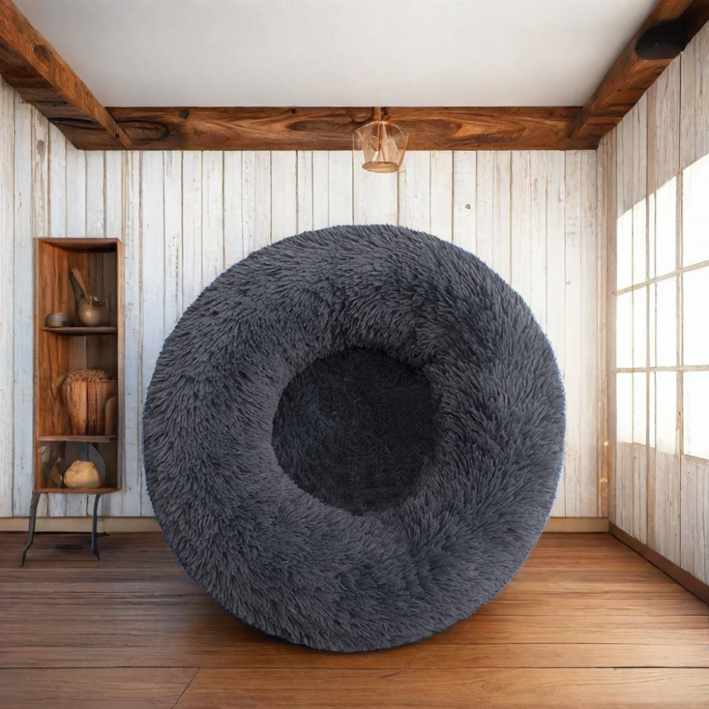 Small Luxury 40cm Cat Dog Pet Bed Memory Foam Cool Pad Fluffy Hooded Cave with Donut Sofa & Lounger Gel Elevated Accessories