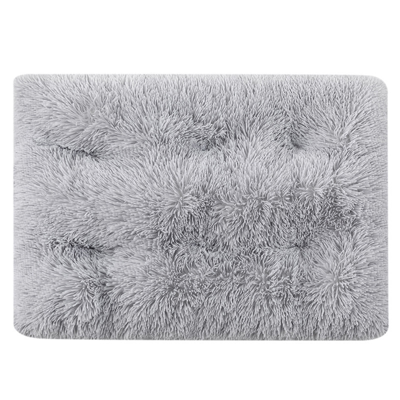 Luxury Soft Warm Thickened Printed Plush Pet Beds Small Size Comfortable Sofa Bedroom Cats Breathable Fluffy Fur Removable Cover