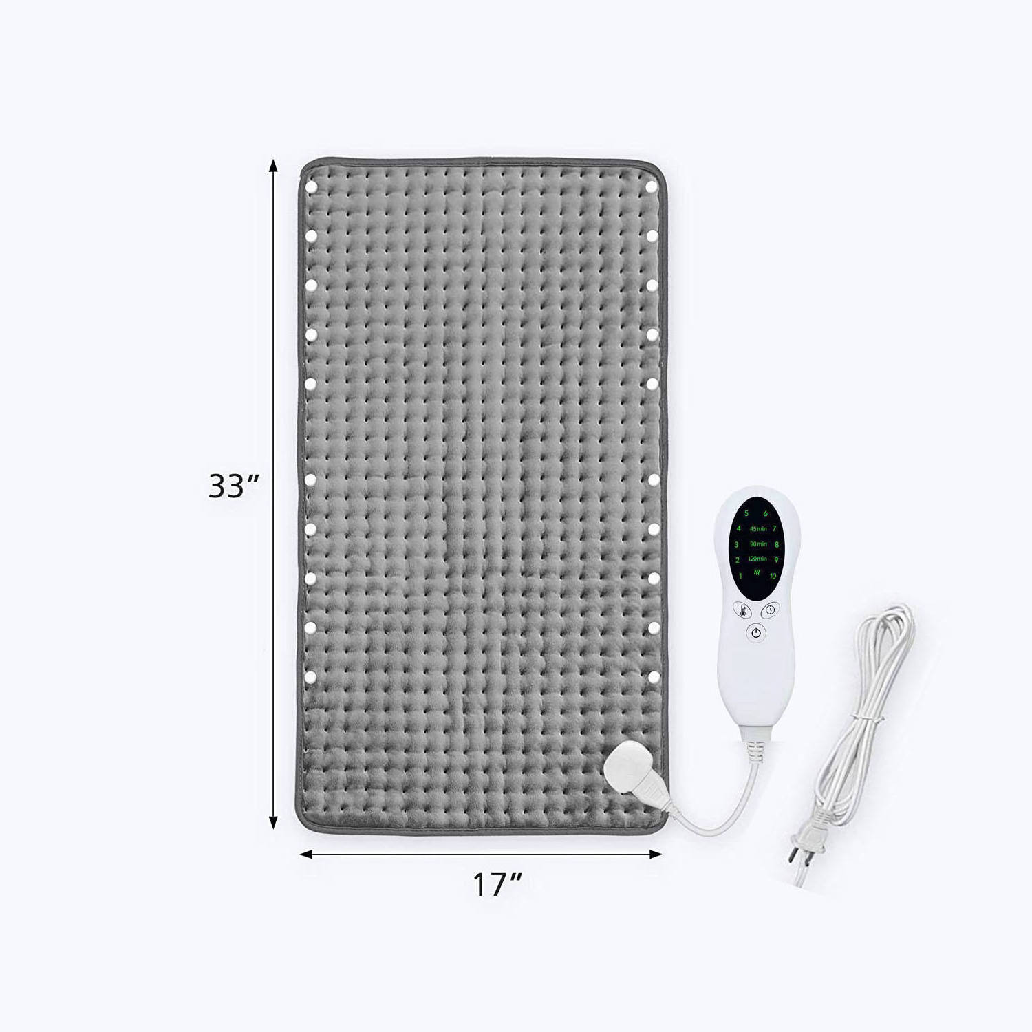 Bagotte BAF115 under Grey Portable UK Wire Pet Self Thermostat Battery Pad Throw Electric Heating Blanket for Winter