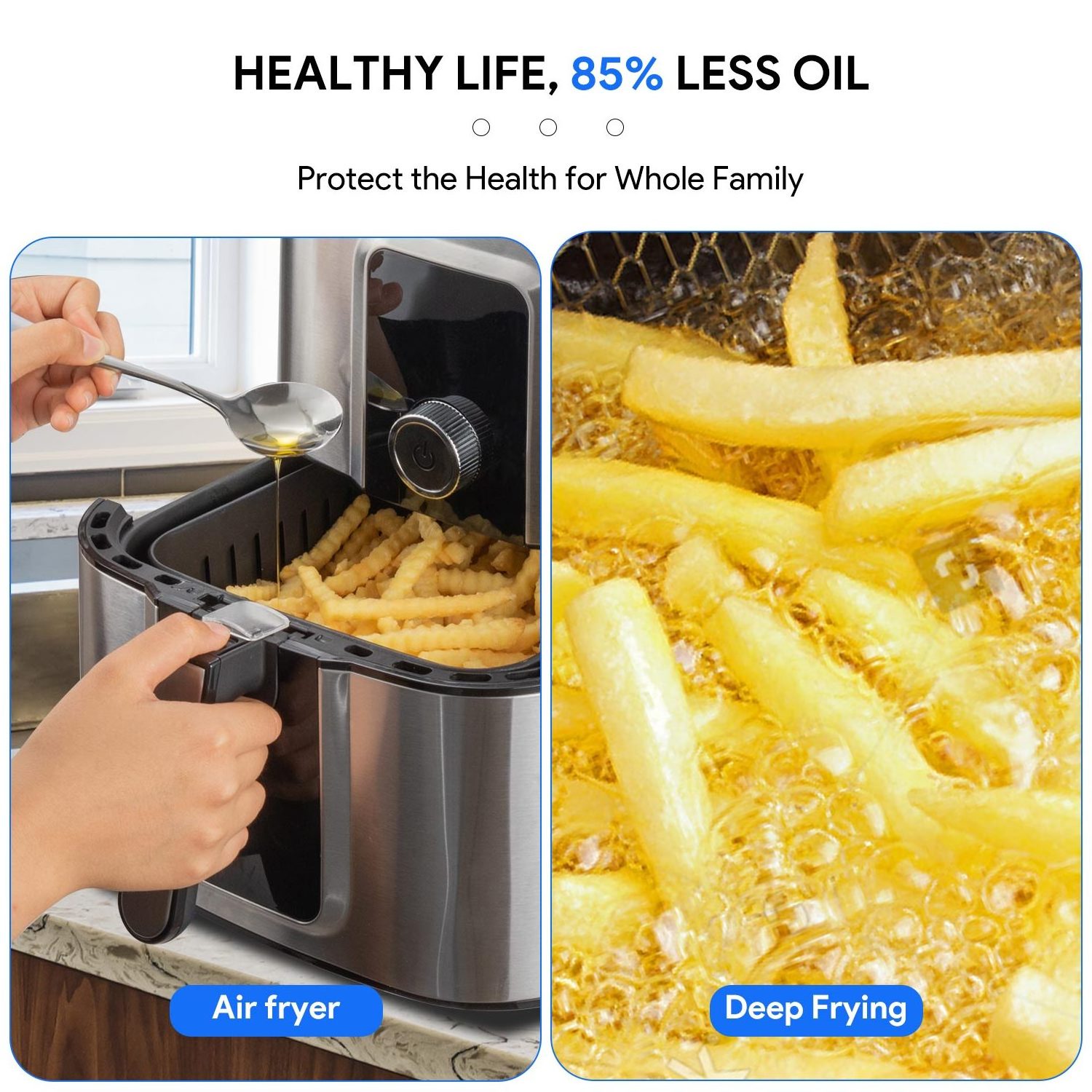 Bagotte heating gowise smart 5.5qt seller prime best deep 2020 OEM Odm without oil combo hot pressure Air Fryer cooker