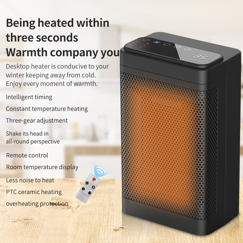 Bagotte BAF02 Indoor Shenzhen Smart Rechargeable Ptc Ceramic Air Mini Room Space Portable Fan Electric Heaters For Winter Home