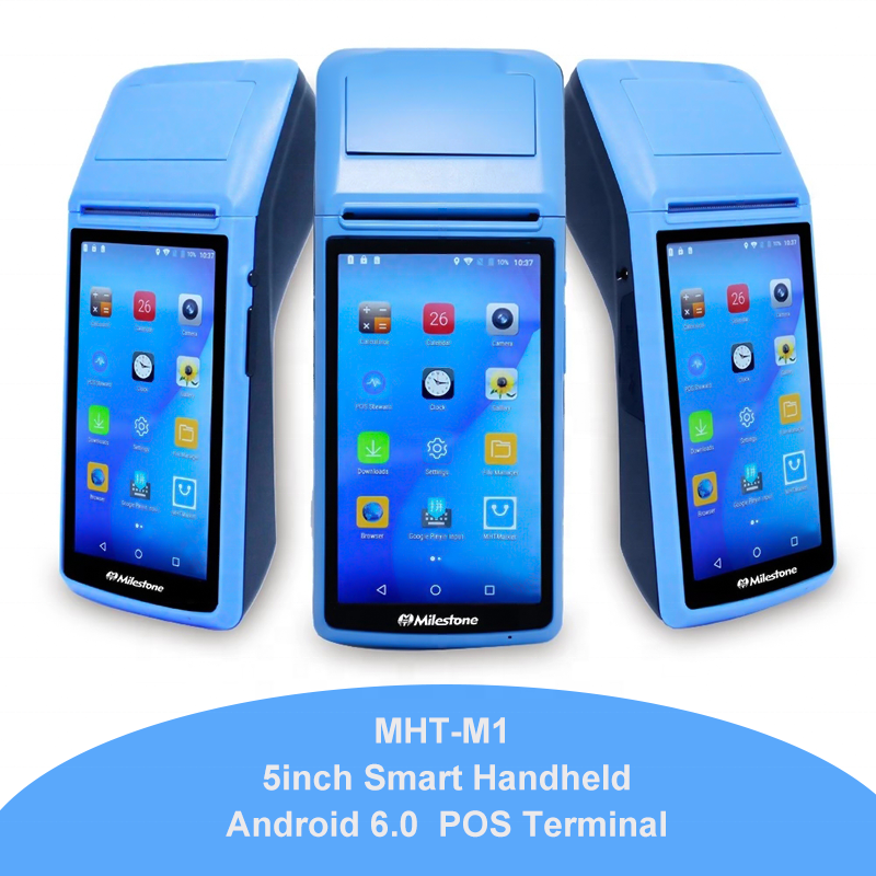 MHT-M1 Milestone handheld android pos terminal wireless android pos with thermal printer nfc pos machine