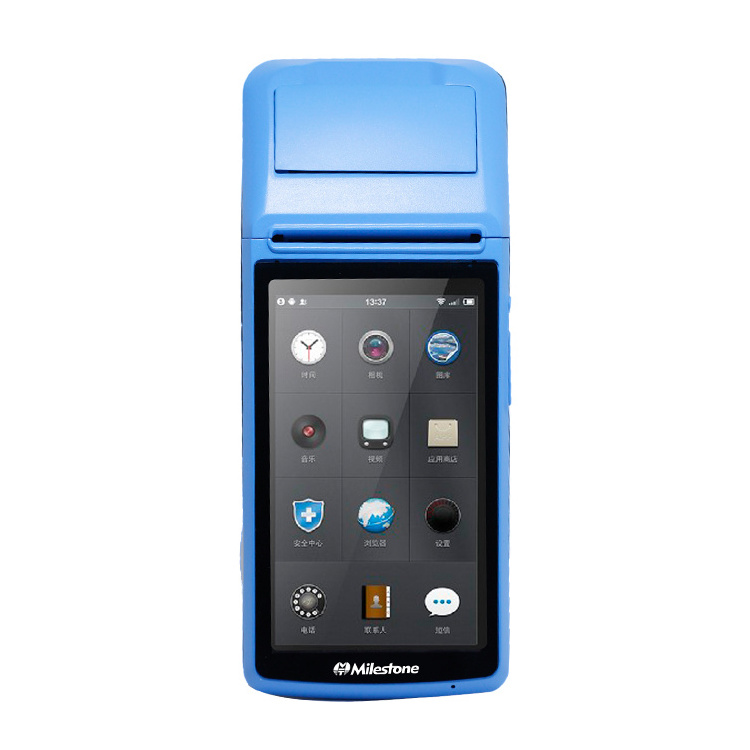 MHT-M1 Milestone handheld android pos terminal wireless android pos with thermal printer nfc pos machine