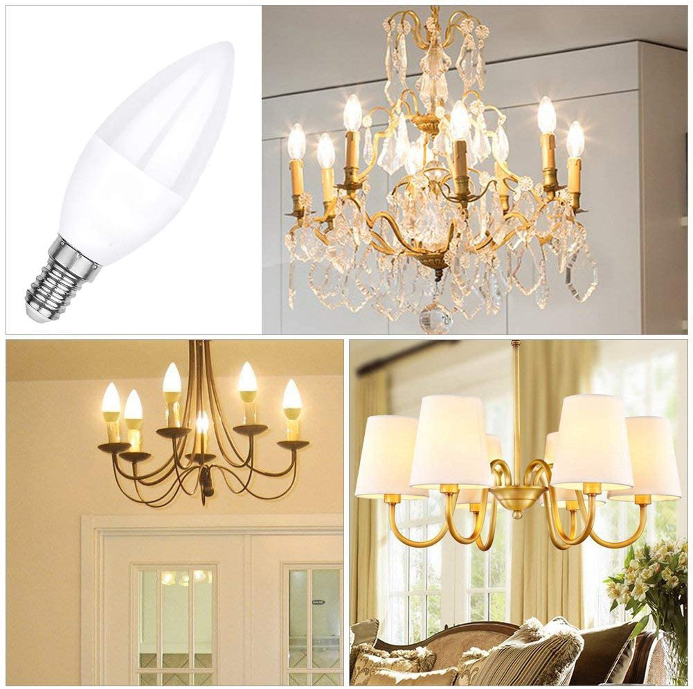 E14 C37 Shape 3W 5W 6W 7.5W LED Candle Light Bulb for kitchen, living room, office, bedroom