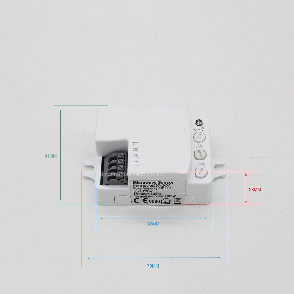 High sensitive microwave motion sensor switch radar detector for led light,ceiling mount radar motion sensor