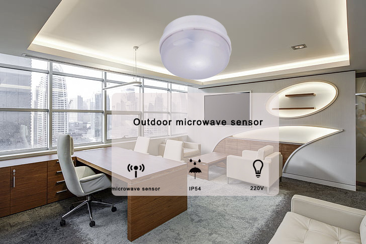 IP54 Waterproof Outdoor microwave motion sensor ceiling mounted 360 degree mini  radar detect light switch