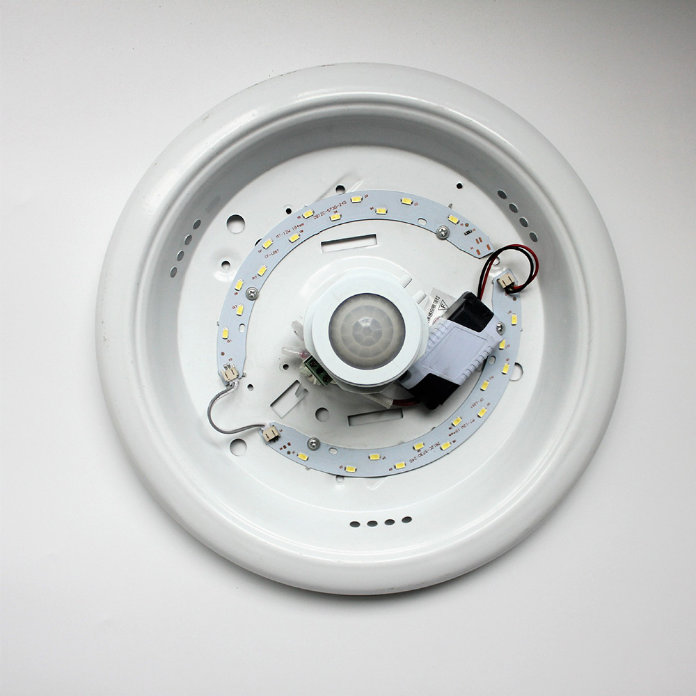 12W Infrared PIR Sensor LED Light Lamp with Motion Detector, Glass cover led ceiling light with infrared motion sensor