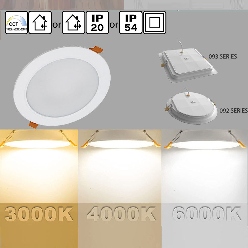 LED Recessed Downlight CCT & Power Selectable Panel Light, Home lighting Spotlight