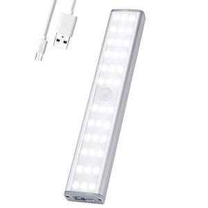 30 Led Under Self-Adhesive Closet Lights With Usb Cable, Portable Rechargeable Closet Light with PIR Motion Sensor