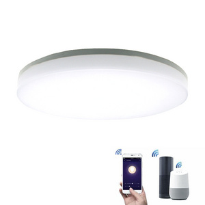 CE RoHS Certified Tuya App or Voice control WiFi Smart 18W Waterproof LED Ceiling Light Compatible with Alexa and Google Home