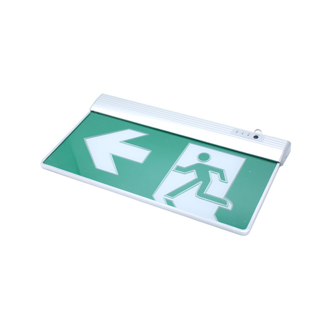 Rechargeable LED Emergency Exit Sign Lamp, Green Emergency Exit Lighting Sign for Apartment Office Building School