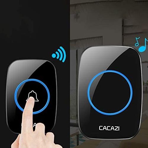 A10 EU Plug Waterproof LED Home Wireless Doorbell, 300M Long Range smart Door Bell Chime battery 1 button 2 receiver