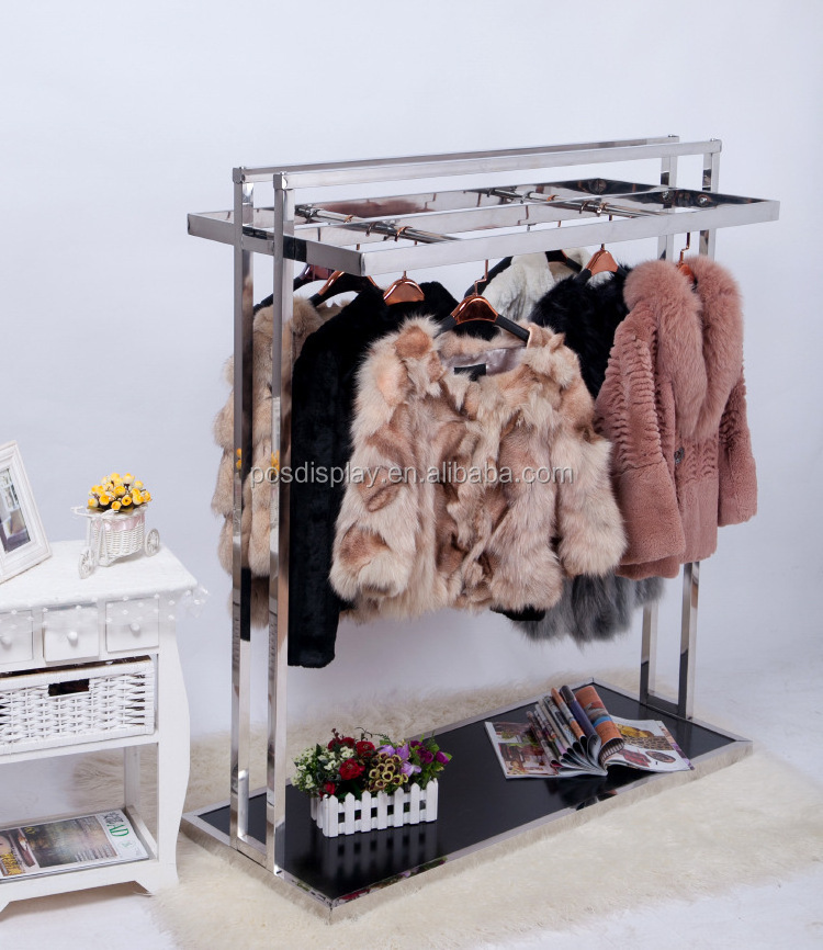 Fashion Retail Clothes Rack Wooden Clothing Shop Fitting For Cloth Display