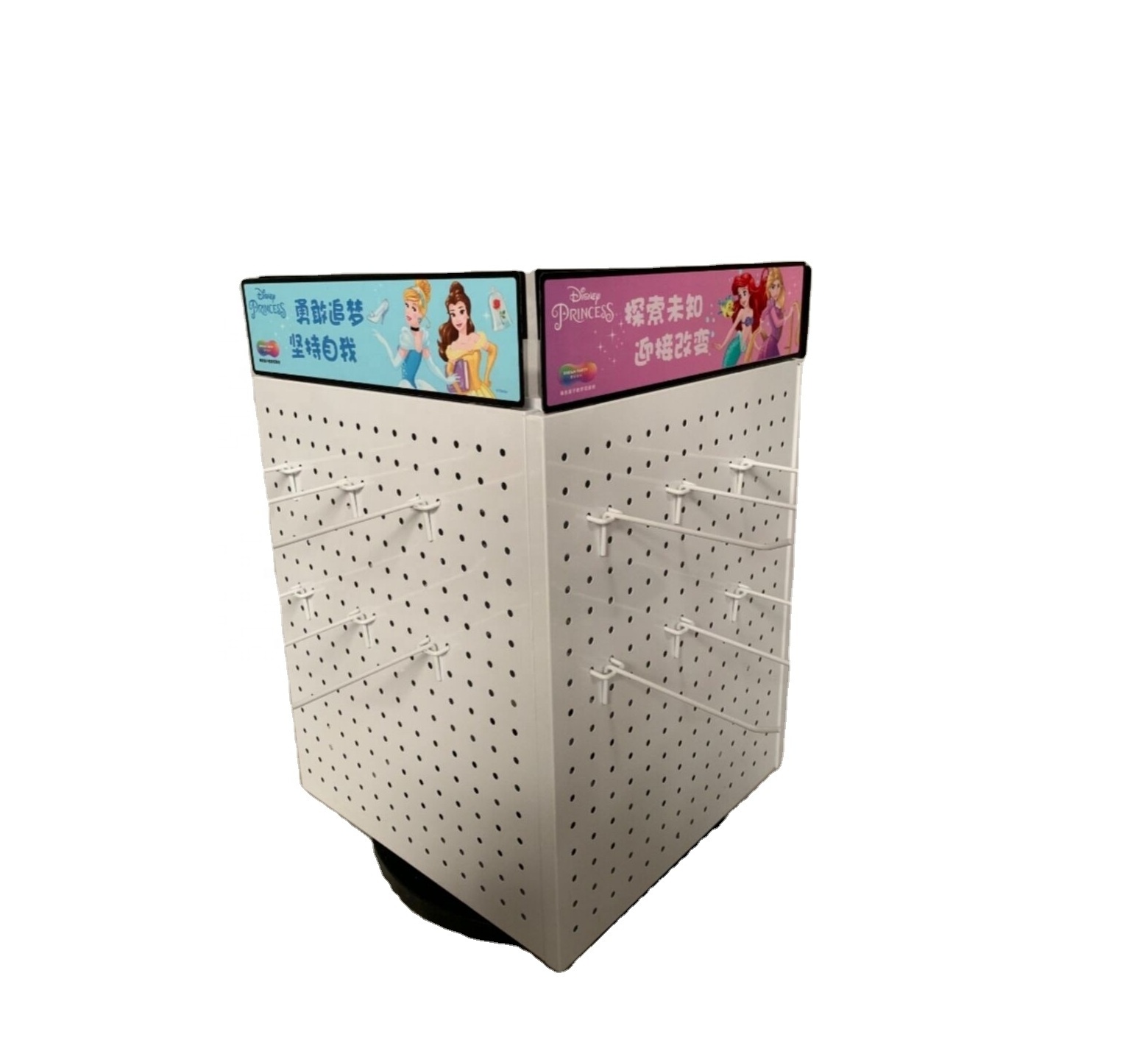 Metal counter top display rack/ shoe laces display shelf/ peg hook counter display