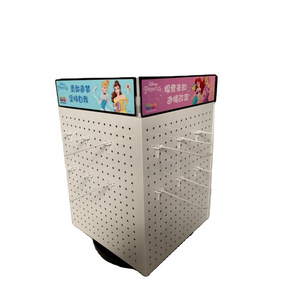 Metal counter top display rack/ shoe laces display shelf/ peg hook counter display