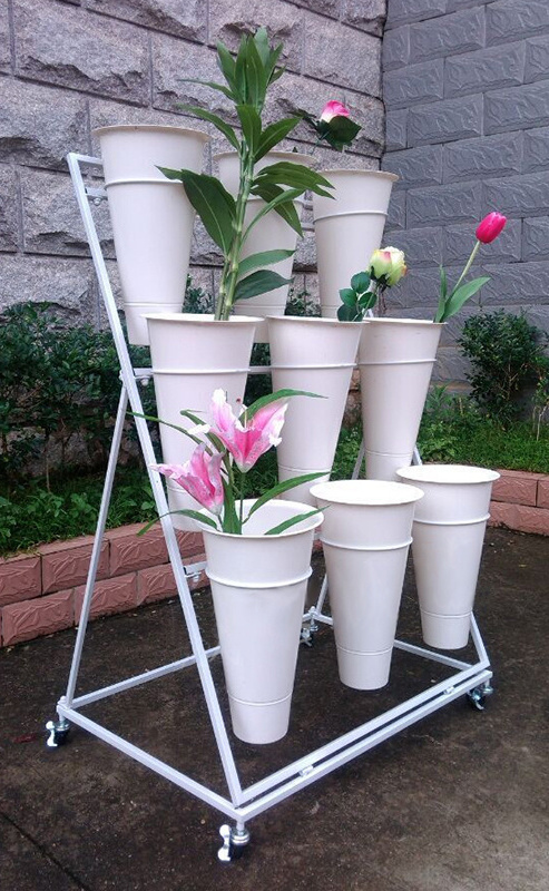 9 Plastic Vases Indoor Decoration Tall Table Standing Metal Flower Display Rack Shelves Wedding Flower Stands