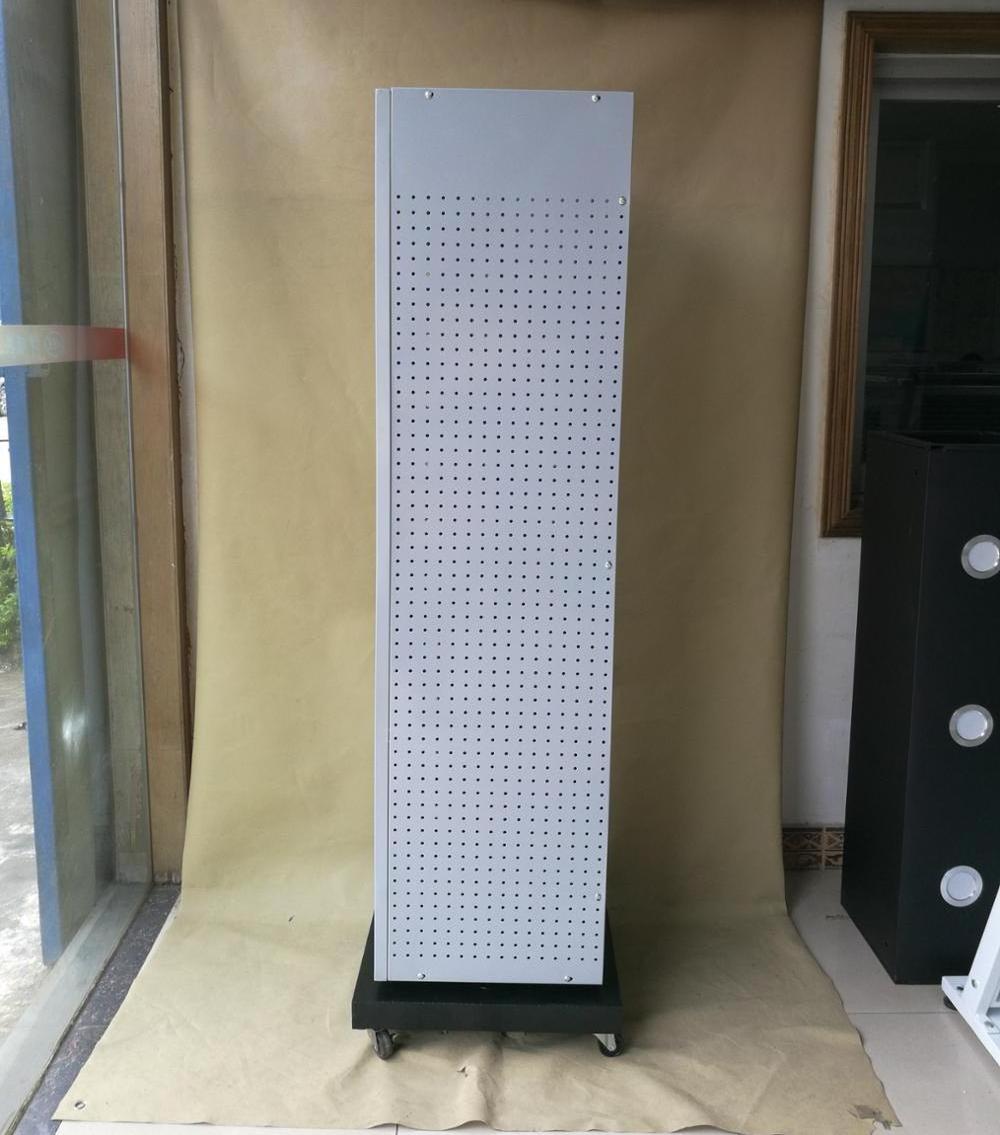 Customized Mobile Metal Pegboard Display Racks Peg Board Display Floor Standing Spinner Rack