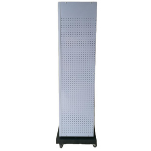 Customized Mobile Metal Pegboard Display Racks Peg Board Display Floor Standing Spinner Rack