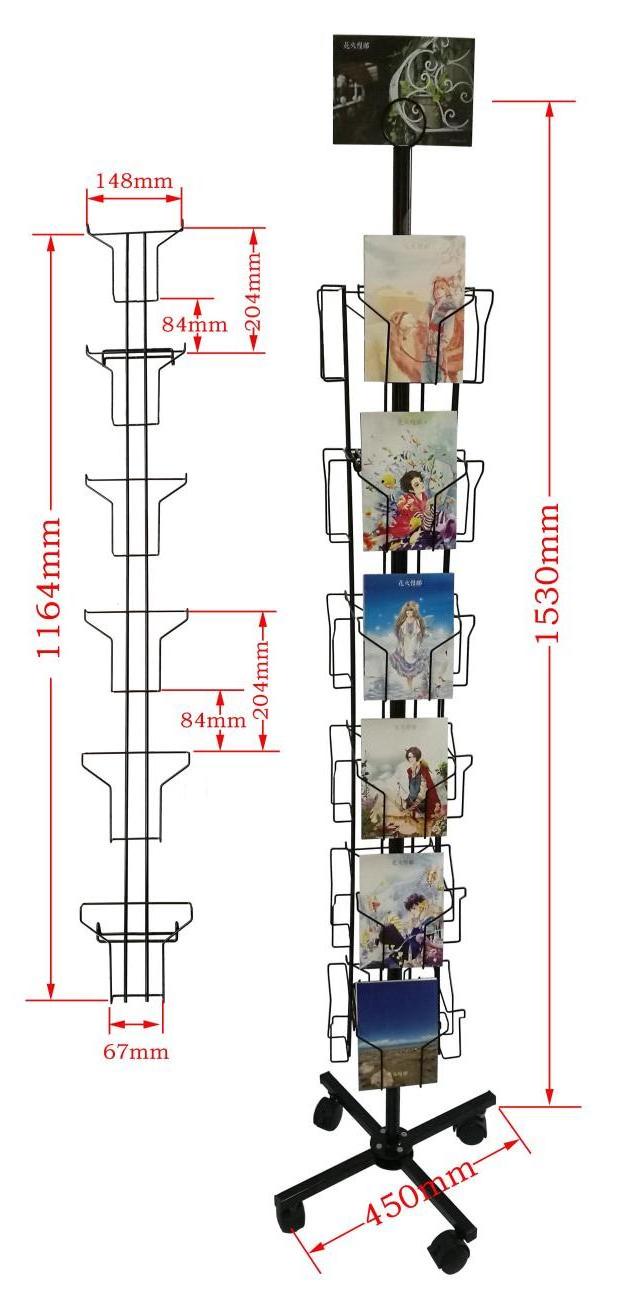 24 Pockets greeting card display stand Rotating Postcard Stand Greeting Holder Shelf Gift Card Display Rack