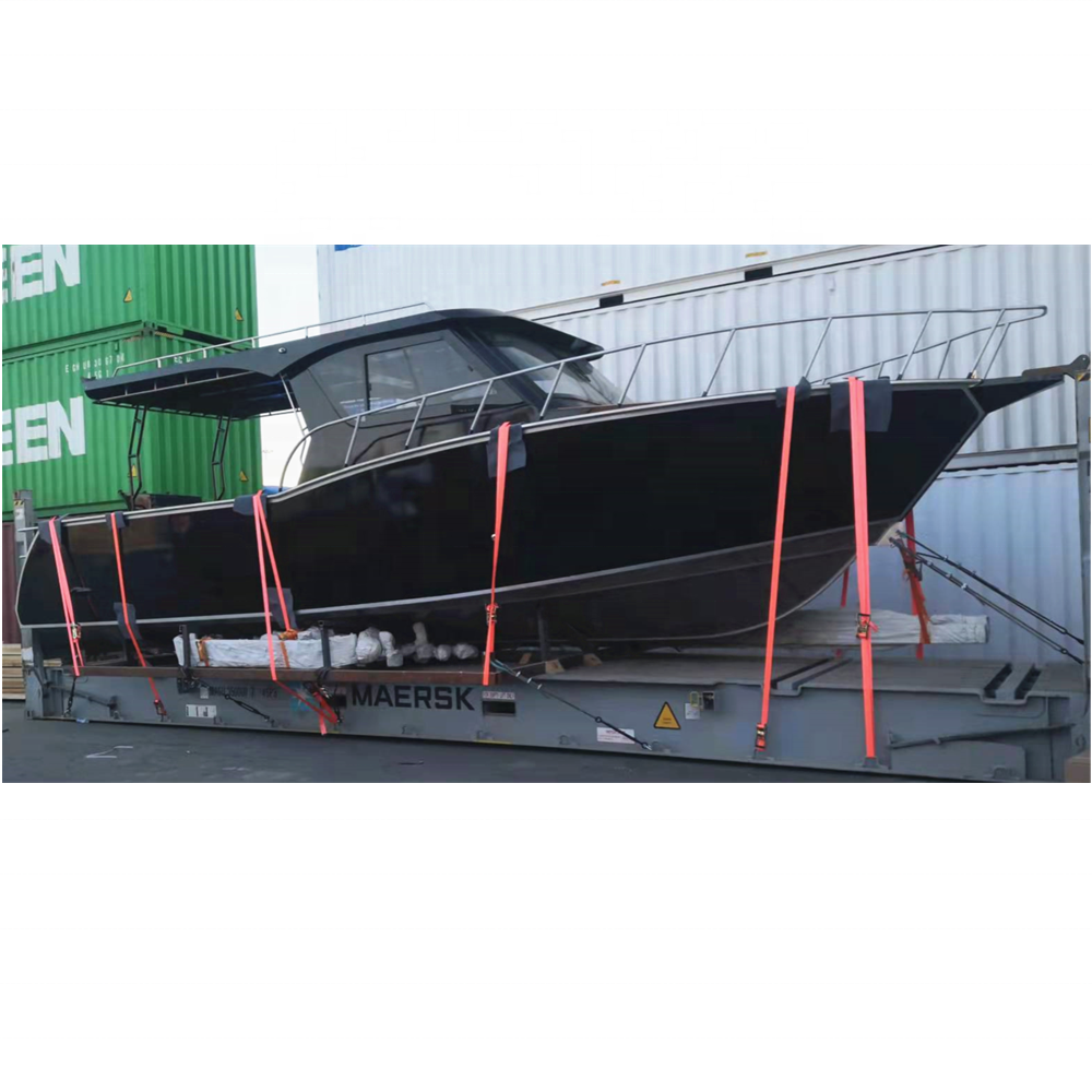 Deep V hull 11m 37ft aluminum fishing offshore boat with outboard engine Center Cabin boats for sale