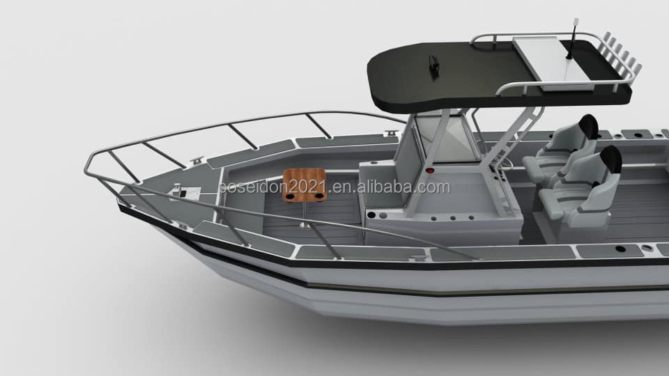 7.5m 24ft outboard aluminum center console speed boata with hardtop for salt water fishing boat  for sale malaysia