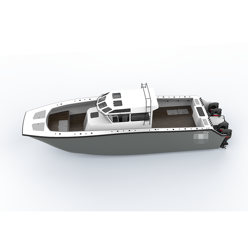 Poseidon 10m Aluminum Catamaran Fishing Speed Motor Boat Sport Cruiser With Enclosed Cabin And Walk Around