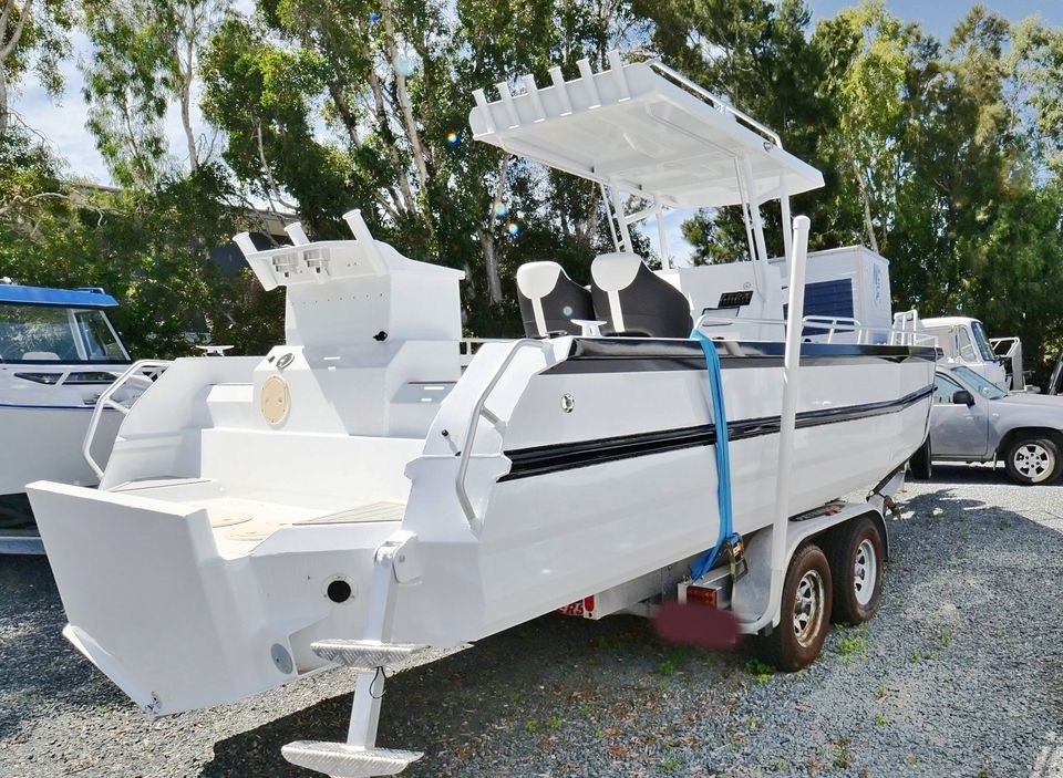 7.5m 24ft outboard aluminum center console speed boata with hardtop for salt water fishing boat  for sale malaysia