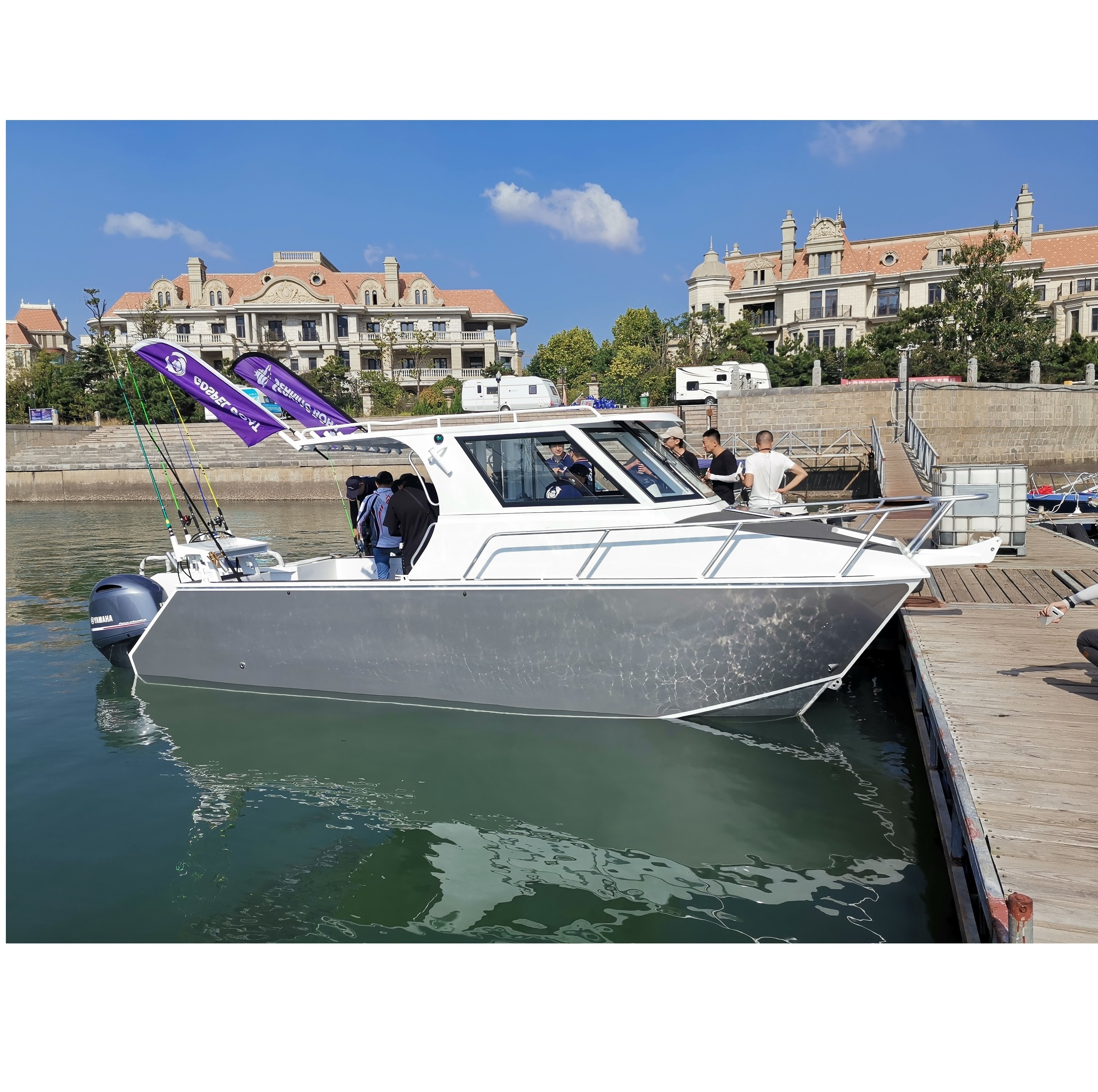 2022 New design 7.3m x 2.45m multi hull small catamaran boat