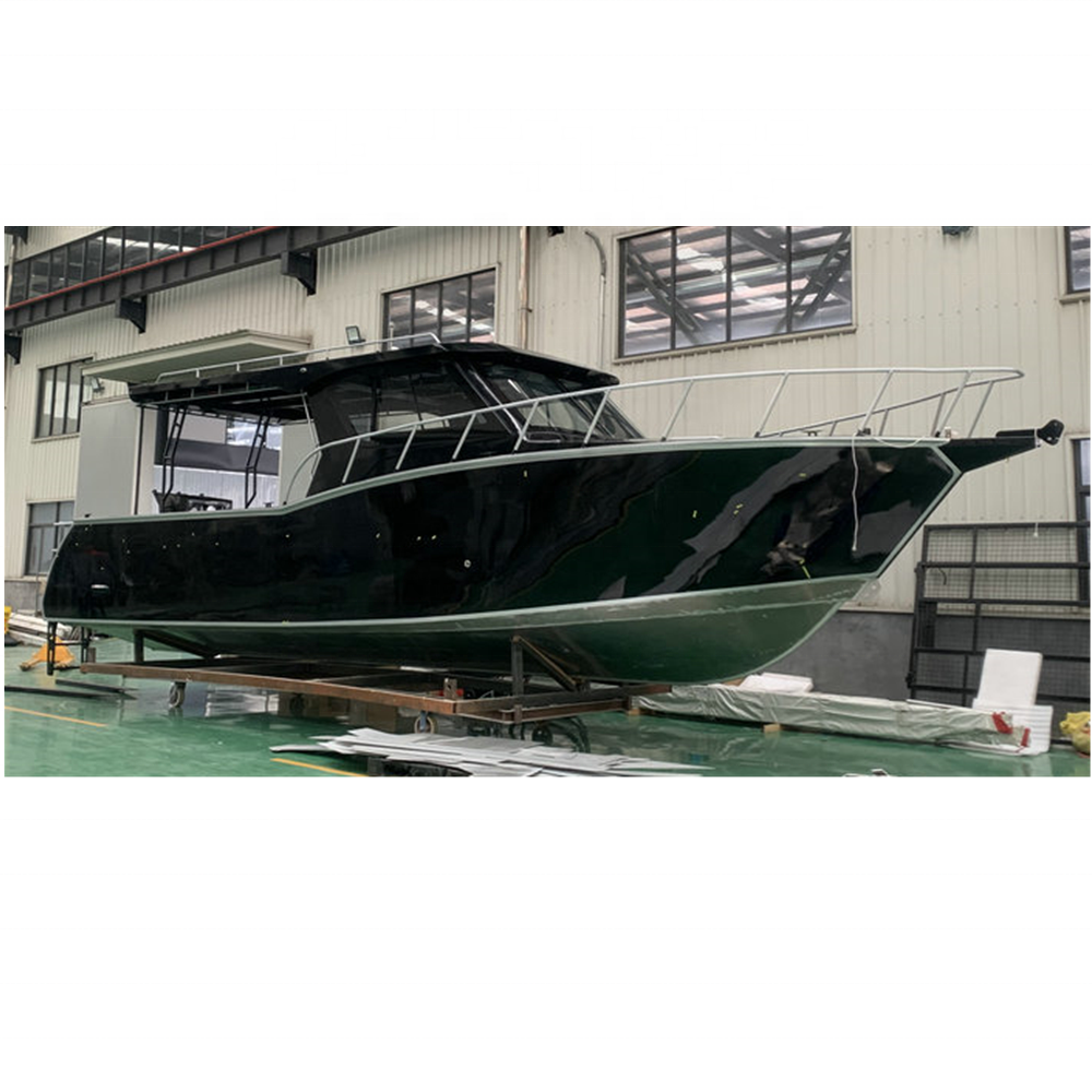 Deep V hull 11m 37ft aluminum fishing offshore boat with outboard engine Center Cabin boats for sale