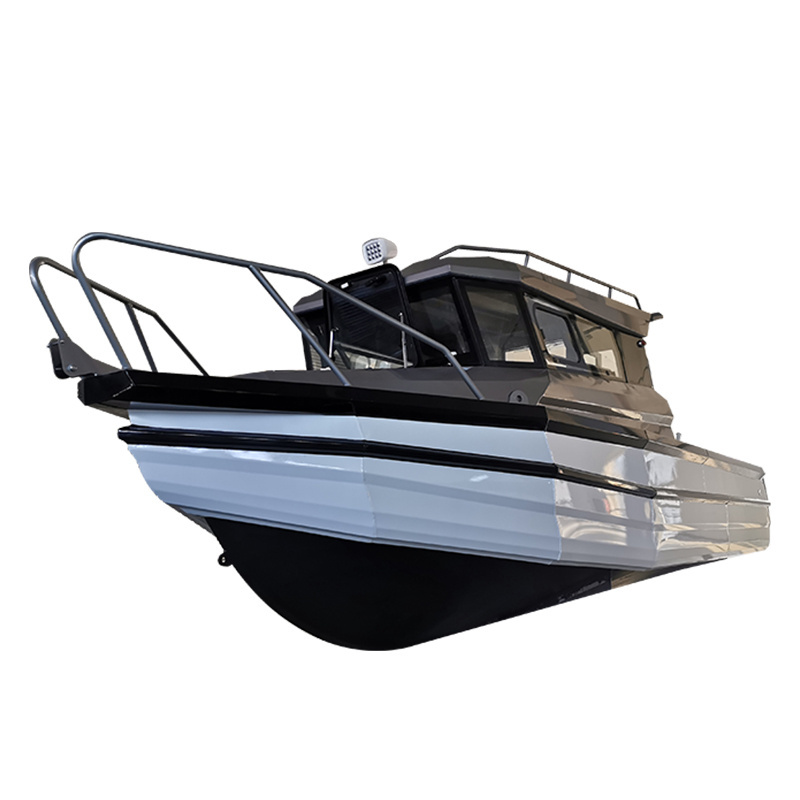 Australian designed 25ft alloy fishing boat Aluminium plate cabin boats with pontoon tubes