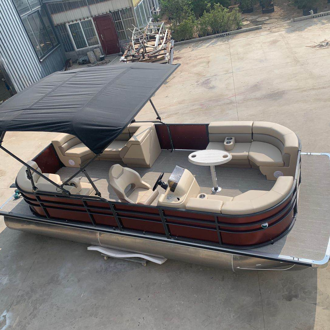 21ft/6.4m twin hull pontoon boat aluminum Leisure boat 2022