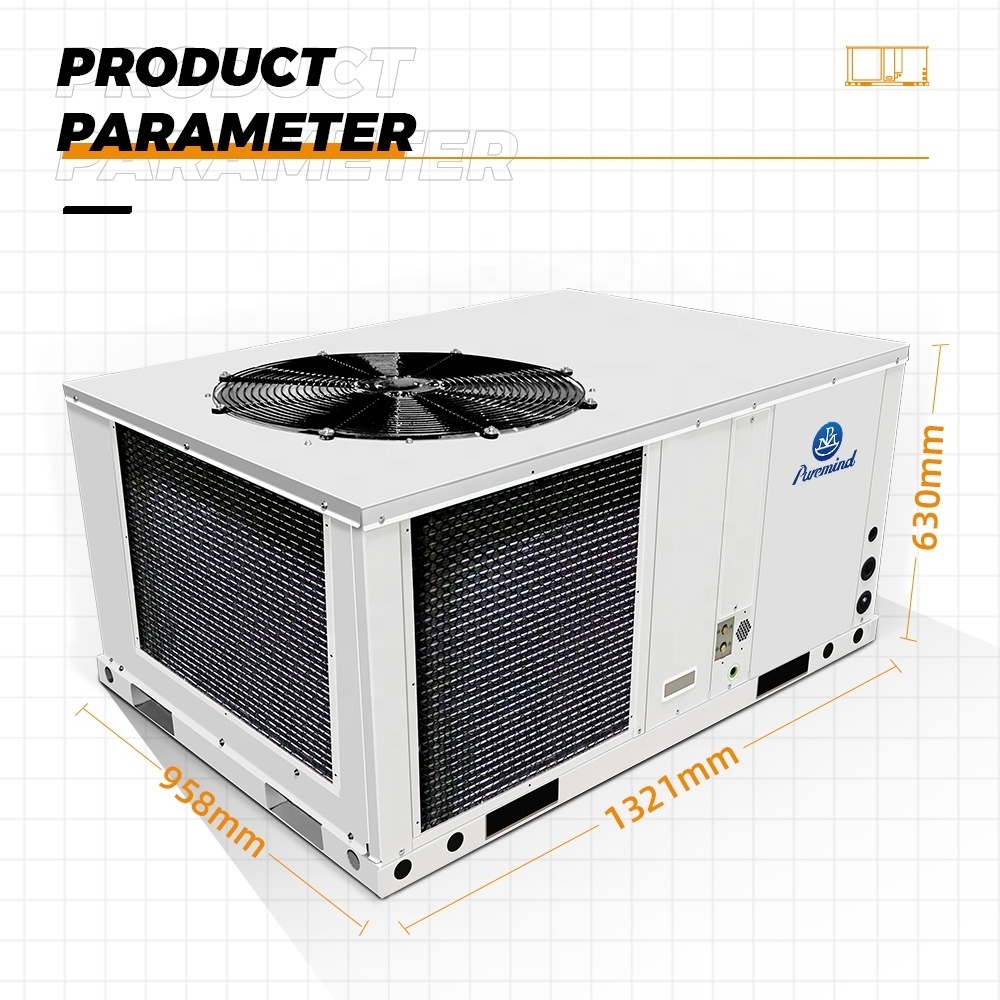 Puremind 36000Btu 48000Btu 60000Btu Rooftop Package Unit Inverter 220V 60Hz R410a Cooling Heating Rooftop Air Conditioner