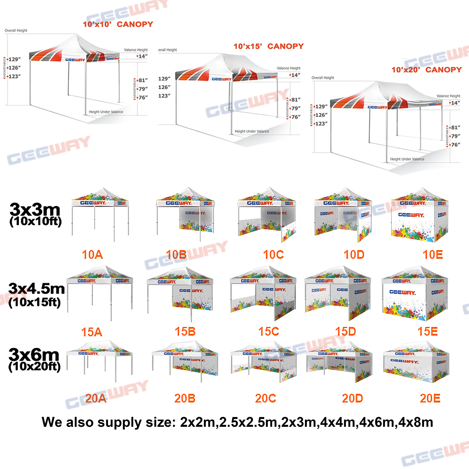 Tent 3x3 Gazebo Commercial Promotional Logo Custom Print Folding Canopy Tents