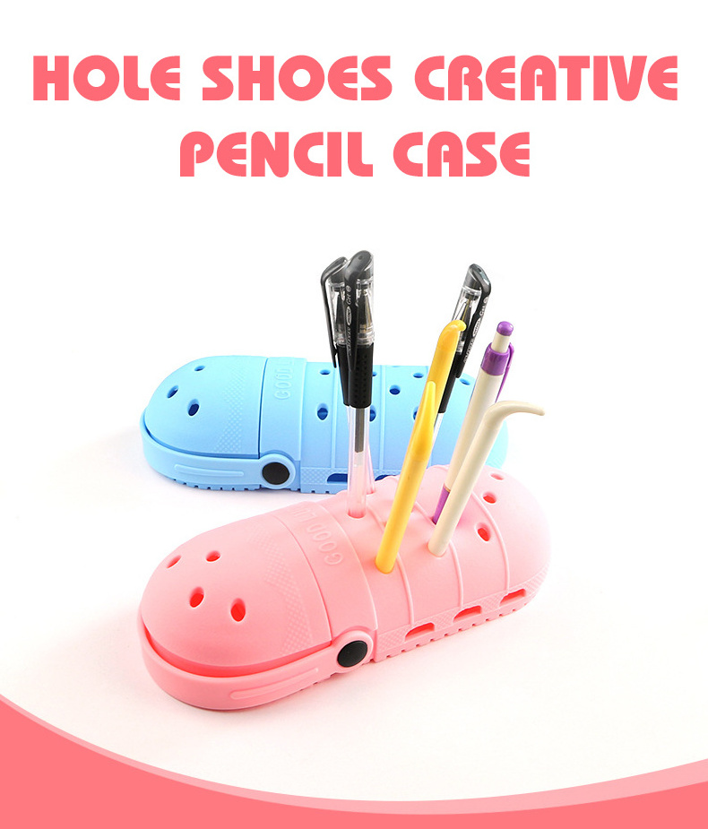 POSH DREAMS Creative Children s Hole Shoes Pencil Case Insertable Pen Pen Case Silicone crocs pencil case BestSuppliers