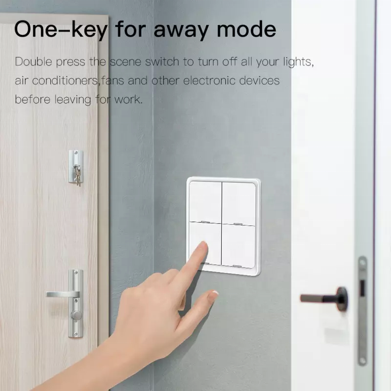 Tuya Zigbee Smart Wireless App Remote Control Scenario Wall Panel Push Button  4 Keys Scene Light for Switch switch board design