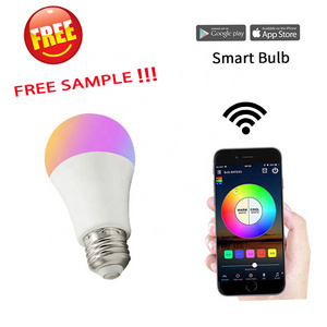 Google Smart Lights Bulb App+voice Control Brightness Adjustment Led Bulb Wifi Globe AC 60 Led Bulbs RGB  E27  E26  E22