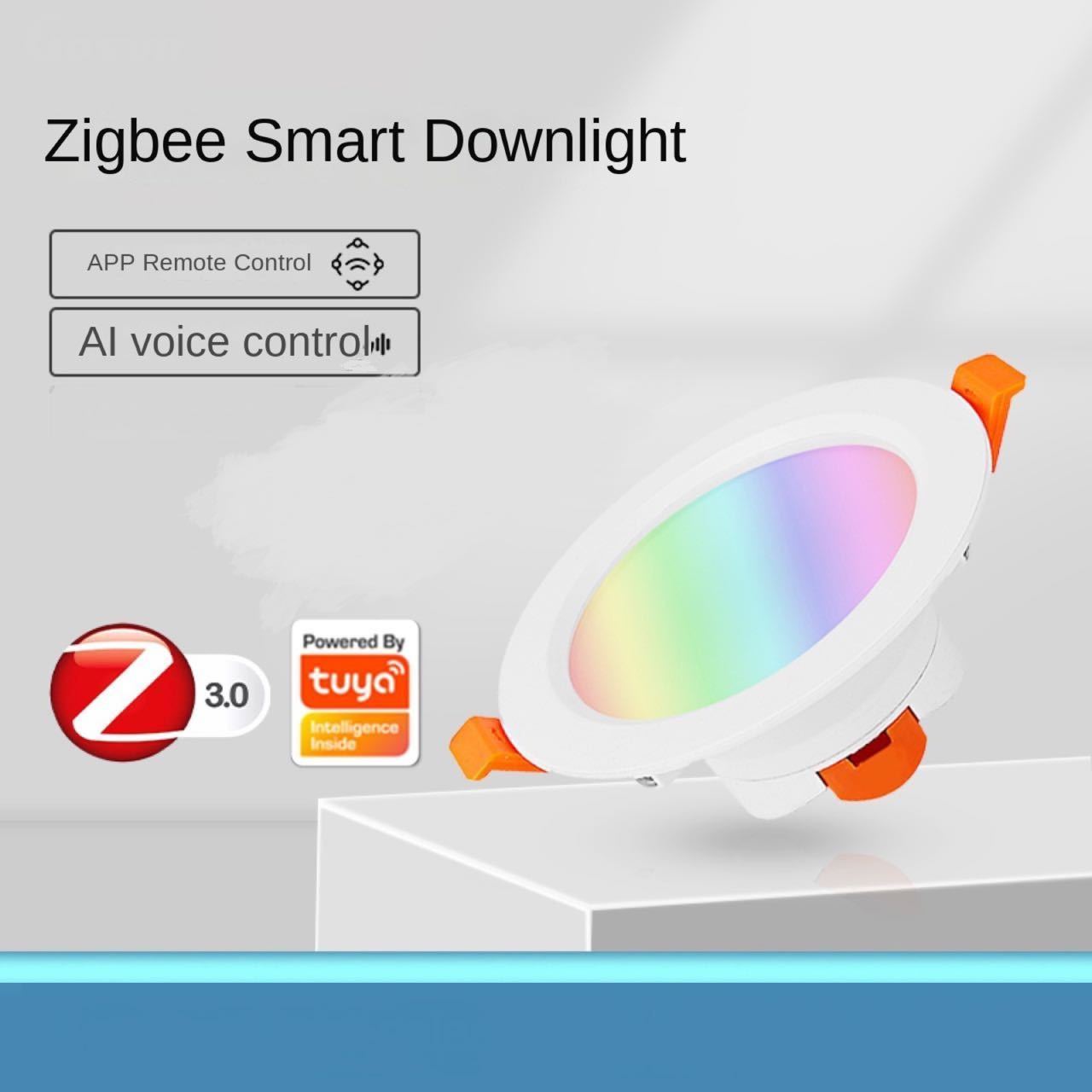 ZigBee 3.0 Downlight Kit Smart RGBW 5W Led Recessed Ceiling Light Work with Smartthings Smart Lighting