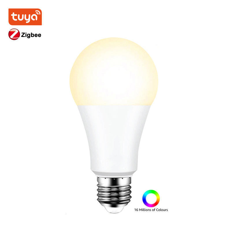 Zigbee Tuya Smart Wifi Bulb Light Multicolor E26 E27 Dimmable RGB LED Lamp Smart Bulb with Alexa Voice Control