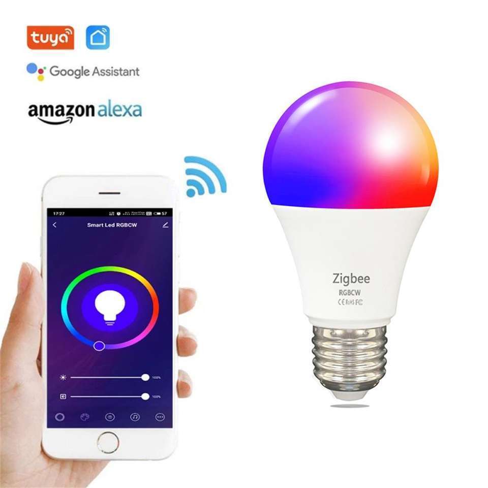 Zigbee Tuya Smart Wifi Bulb Light Multicolor E26 E27 Dimmable RGB LED Lamp Smart Bulb with Alexa Voice Control