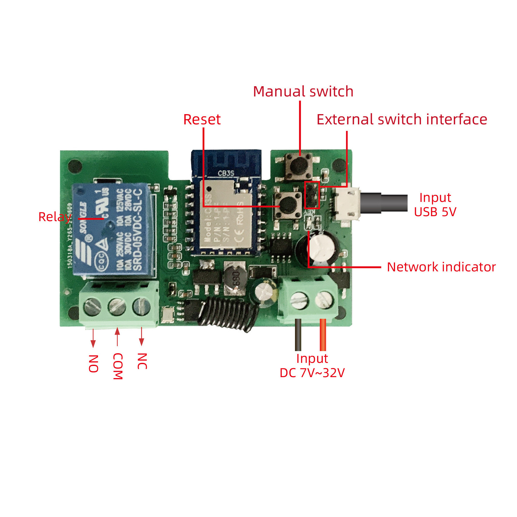 Tuya WiFi Smart Relay Module 1/2/4 Gang Wireless Switch Momentary Inching Timer Mode DIY Switch Remote Control with Google Home