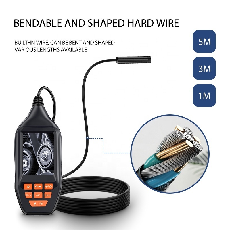 Handheld industrial endoscope 3inch lcd screen portable dual lens 10m 2MP 1080P endoscope borescope camera