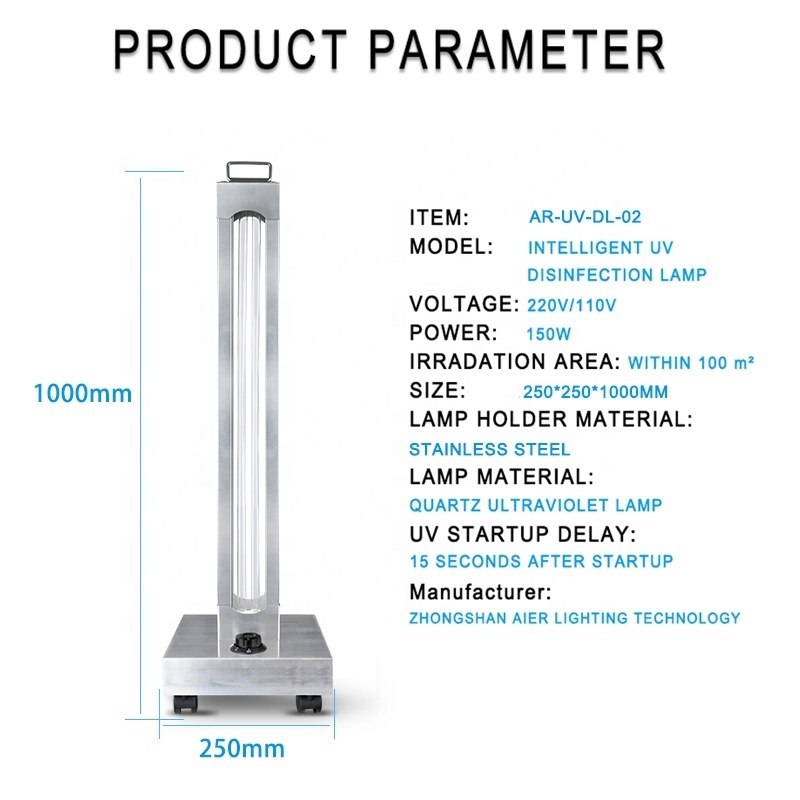 150W Uvc Ozone Germicidal Uv Lamp 300W Ultraviolet Sterilizer Quartz Tube Sterilizeation Light Uvc Sterilization 185nm 254nm 100