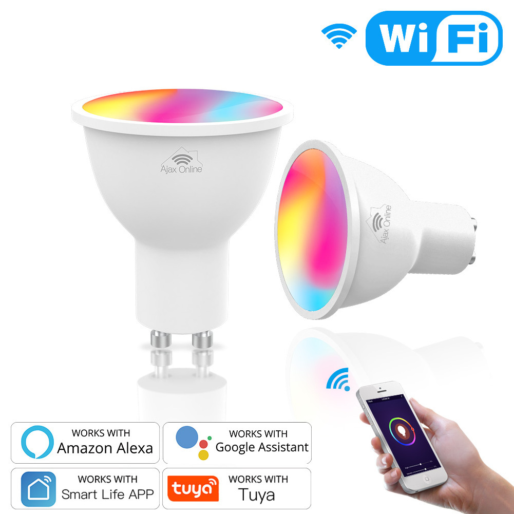 Tuya WiFi Smart Light LED Bulbs RGBCW Dimmable Lamps Smart Life Remote Control Work With Alexa Google Home