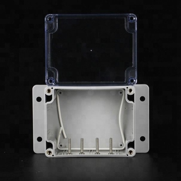 Waterproof Electrical Junction Box Grey Color Clear Lid Plastic IP67 Electrical Custom Plastic Enclosure for Power Supply ABS+PC