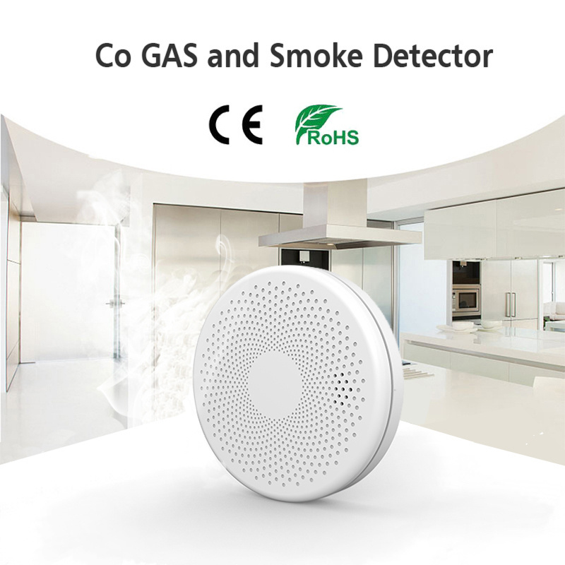 New 2 in 1 Version Tuya WIFI Smart Smoke Detector Sensor & Carbon Monoxide Co Gas Detector Wireless Combination CO2 in1 Alarms