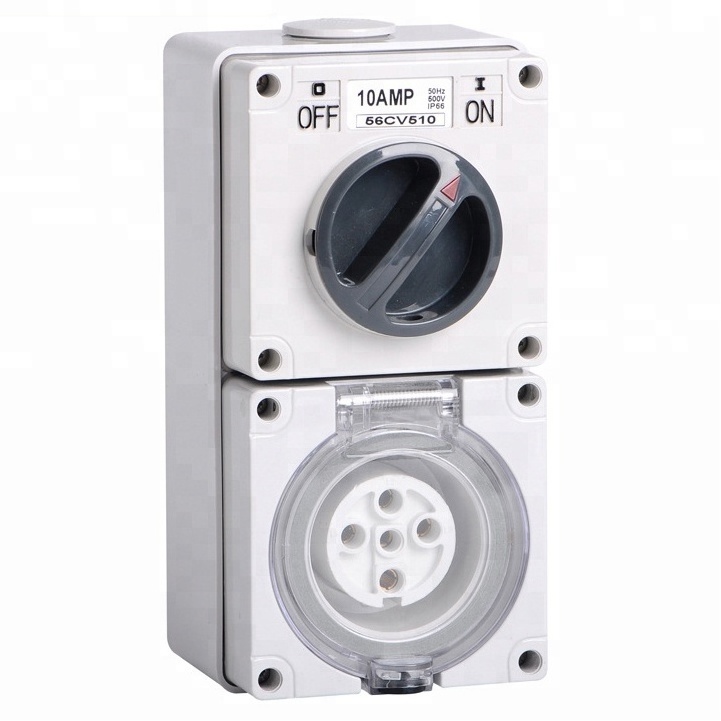 Australia Standard 3 phase 56CV532 500V AC 32A newly design high efficiency Waterproof IP66 5pin Isolator Switch