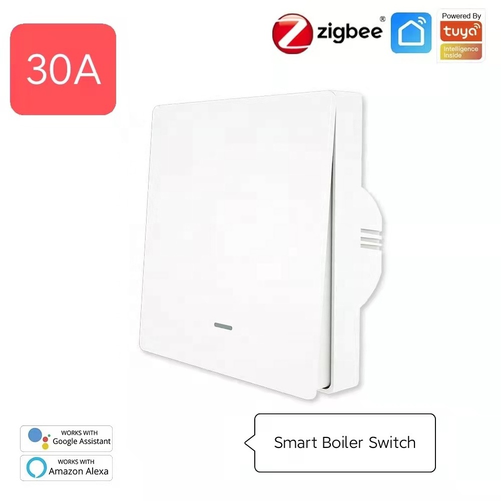 Tuya Zigbee Smart Boiler Switch 30A 6600W Wireless Water Heater Air Conditioner Switches Work with Alexa Google Home Smart Life