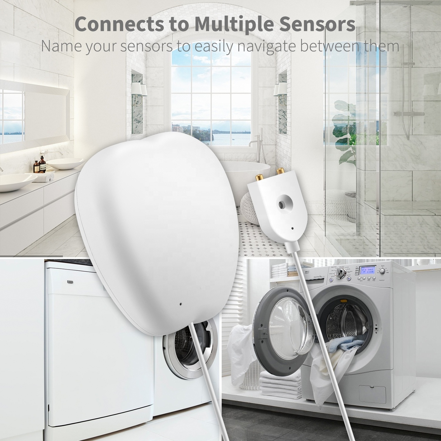 Tuya APP Smart WiFi Water Leakage Detector Waterproof Water Leak Flow Sensor Smart Home Security Alarm System