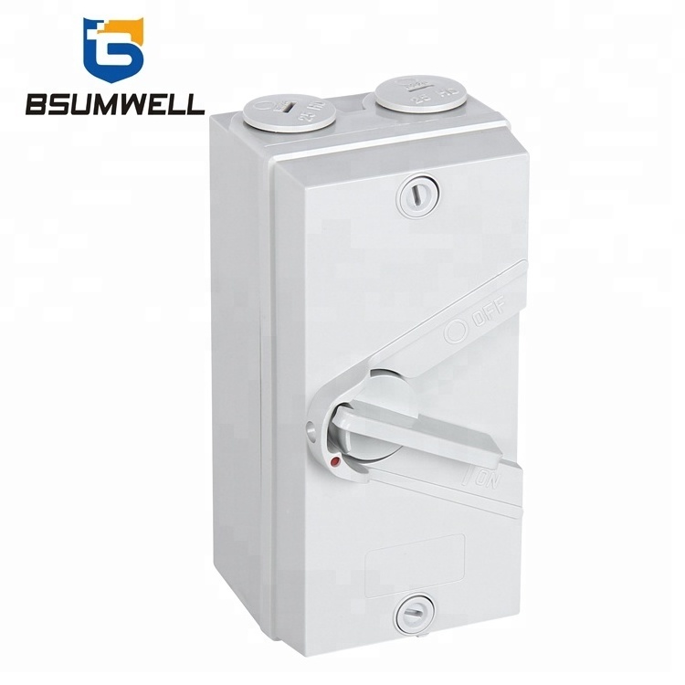 IP66 waterproof 2 way UKF 2P 20A 35A 63A 440VAC Weatherproof Protected double pole isolator switch with CE ROHS